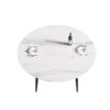 59.05" Modern Man-Made Stone Round Metal Dining Table-Position For 6 People - White / Black - Image 7