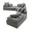 Oversized Modular U Shaped Sectional Sofa, Luxury Boucle Floor Couch Set, Convertible Sleeper Couch, Spacious Foam-Filled Sofa Bed, 4 Piece Free Combination - Gray - Image 6