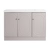 Modern 48" Freestanding Bathroom Vanity With White Resin Sink & Soft Close Cabinet Doors - Khaki - Image 2