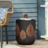 Outdoor Lightweight Concrete Side Table - Copper - Image 4