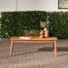 Contemporary Eucalyptus Wood Patio Coffee Table - Natural - Image 5