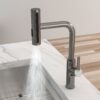 Modern 360° Pull Down Kitchen Faucet With 4 Spray Modes, Stainless Steel - Gunmetal Black - Image 2