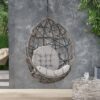 Marlin Hanging Egg Chair Basket With Teardrop Design - Gray - Image 5