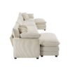 Cloud Like Comfy Soft Upholstered 4 Seater Modular Sofa With Ottomans - Beige - Image 16