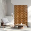 Outdoor & Indoor Freestanding Decorative Privacy Screen For Deck Balcony Patio, Metal Privacy Screen - Brown - Image 13