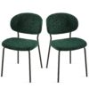 Boucle Dining Chairs, Dining Chairs With Metal Legs For Dining Room, Kitchen, Living Room (Set of 2) - Dark Green - Image 14