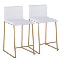Mara - Contemporary Counter Stool (Set of 2) - Gold / White