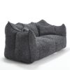 Comfortable Dual Beanbag Chair With High Resilience Foam Core For 2 People - Black - Image 14