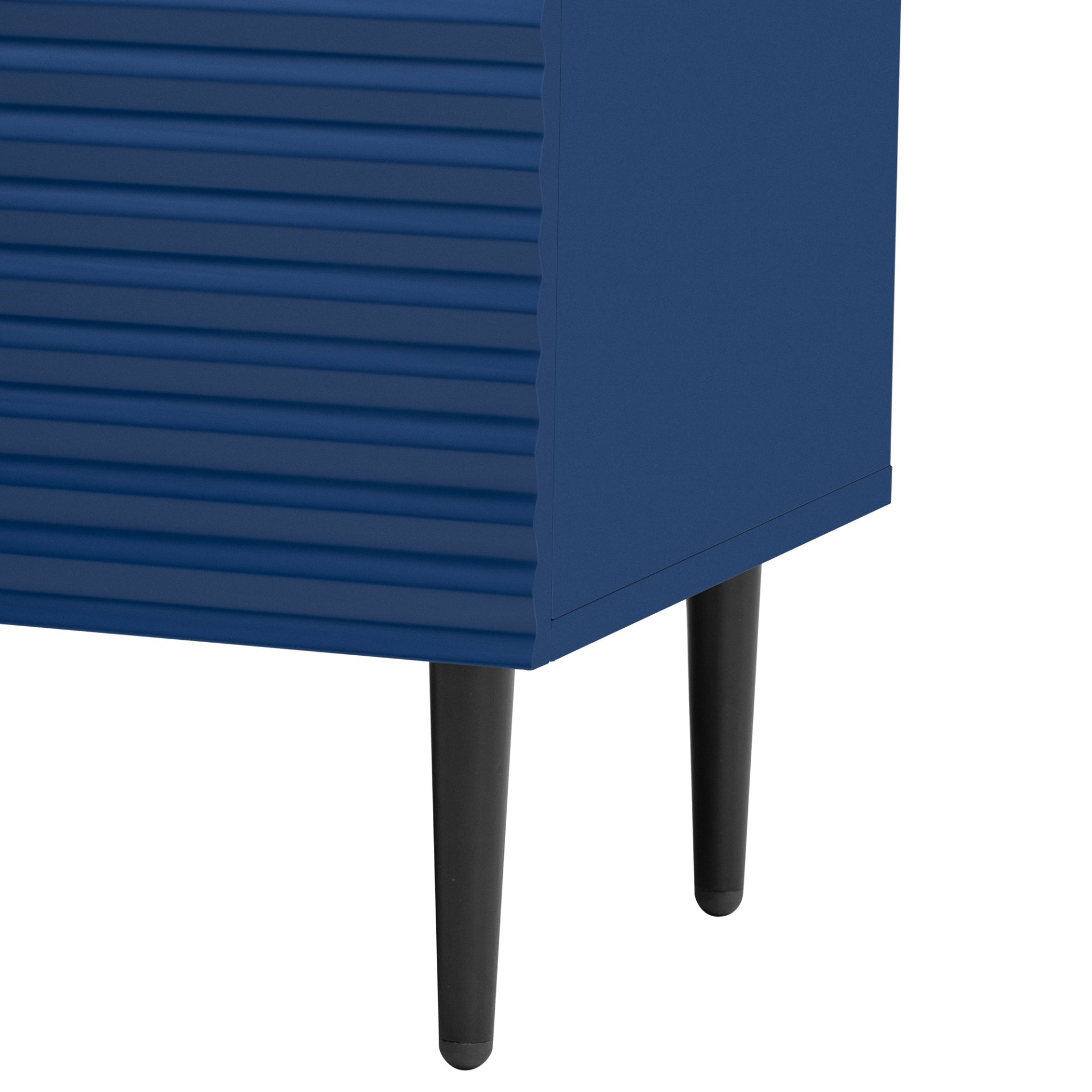 Side Cabinet With Adjustable Shelves And Geometric Door Panels - Navy Blue - Image 14