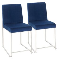 Fuji - Contemporary High Back Dining Chair (Set of 2) - Blue