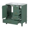 Bathroom Vanity, Modern Bathroom Cabinet With Sink Combo Set, Bathroom Storage Cabinet With A Soft Closing Door And 3 Drawers, Solid Wood Frame - Green - Image 17
