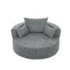 360° Swivel Chair Accent Barrel Chair Swivel Round Sofa Chair With 3 Removable Pillows For Living Room, Office And Hotel - Gray - Image 17