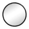 Circle Mirror With Metal Beaded Frame, Wall Mirror For Living Room Bedroom Entryway - Black - Image 2