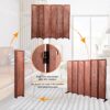 Panel Solid Wood, Folding Room Divider - Brown - Image 14