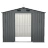 Outdoor Storage Shed, 8' x 6' Galvanized Steel Garden Shed With 4 Vents & Double Sliding Door, Utility Tool Shed Storage House For Backyard, Patio, Lawn - Dark Gray - Image 2