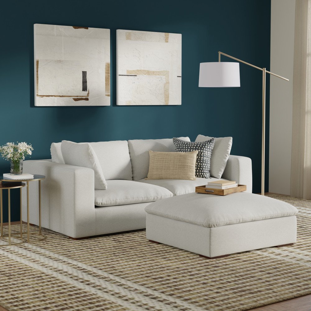 Jasmine - 2 Seater Sofa And Ottoman - Gray - Image 4