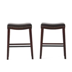 Elegant Saddle Stool With Curved Seat Comfort - Brown