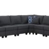 Cooper - 6 Piece Reversible L-Shape Sectional Sofa & Cupholder - Stone Gray - Image 7