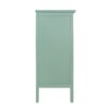 3 Drawer Storage Cabinet With Hollow Carved Design And Metal Handles, Chest For Entryway, Living Room Or Bedroom - Light Green - Image 9