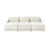 Elegant 3 Seater Sofa With Movable Ottomans Lumbar Pillow Wooden Base - Beige - Image 22