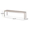 Outdoor Modern Aluminum Dining Bench With Faux Wood Seat - Natural / Silver - Image 3