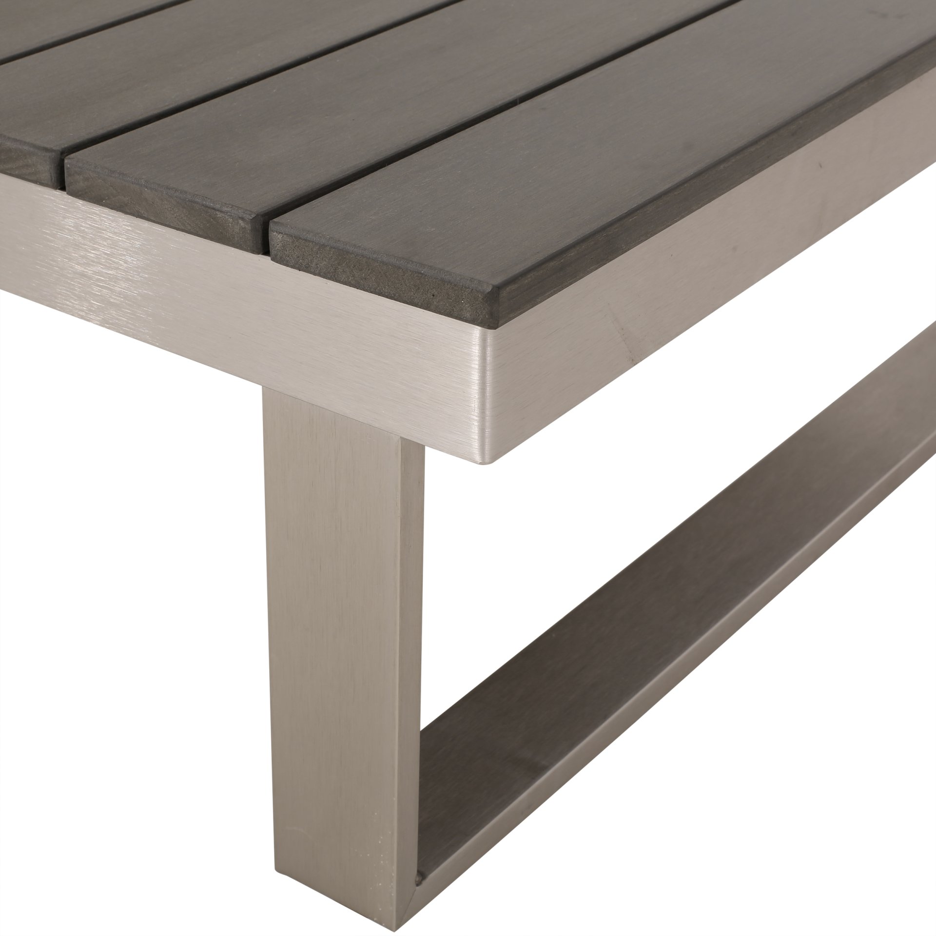 Sterling - Outdoor Aluminum V Shaped 5 Seater Sofa Set With Cushions - Gray / Khaki / Silver - Image 15