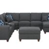 Tina - 8 Piece Upholstered Sectional With Ottoman - Dark Gray - Image 4