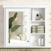 Bathroom Medicine Cabinet With Mirror, Wall Mounted Mirror Cabinet & Storage Organizer, Over The Toilet Storage White Storage Cabinet For Bathroom - White - Image 22