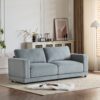 Modern Square Arm Sofa With Soft Velvet Upholstery, Deep Cushions, Sturdy Legs - Gray - Image 6