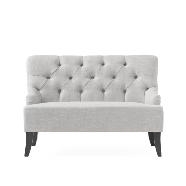 Nicole - French Style Upholstered Loveseat With Tufted Backrest - Light Gray