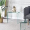 Tempered Bent Glass Sidetable, Transparent End Table, Sofa Table, Premium Glass, Multi Purpose Design - Transparent - Image 5