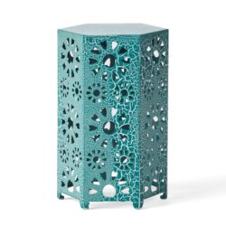 Galore - Side Table With Sunburst Cut Out Design - Teal