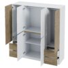 6 Doors Wardrobe Storage For Bedroom, With 4 Drawers - White / Nature - Image 5