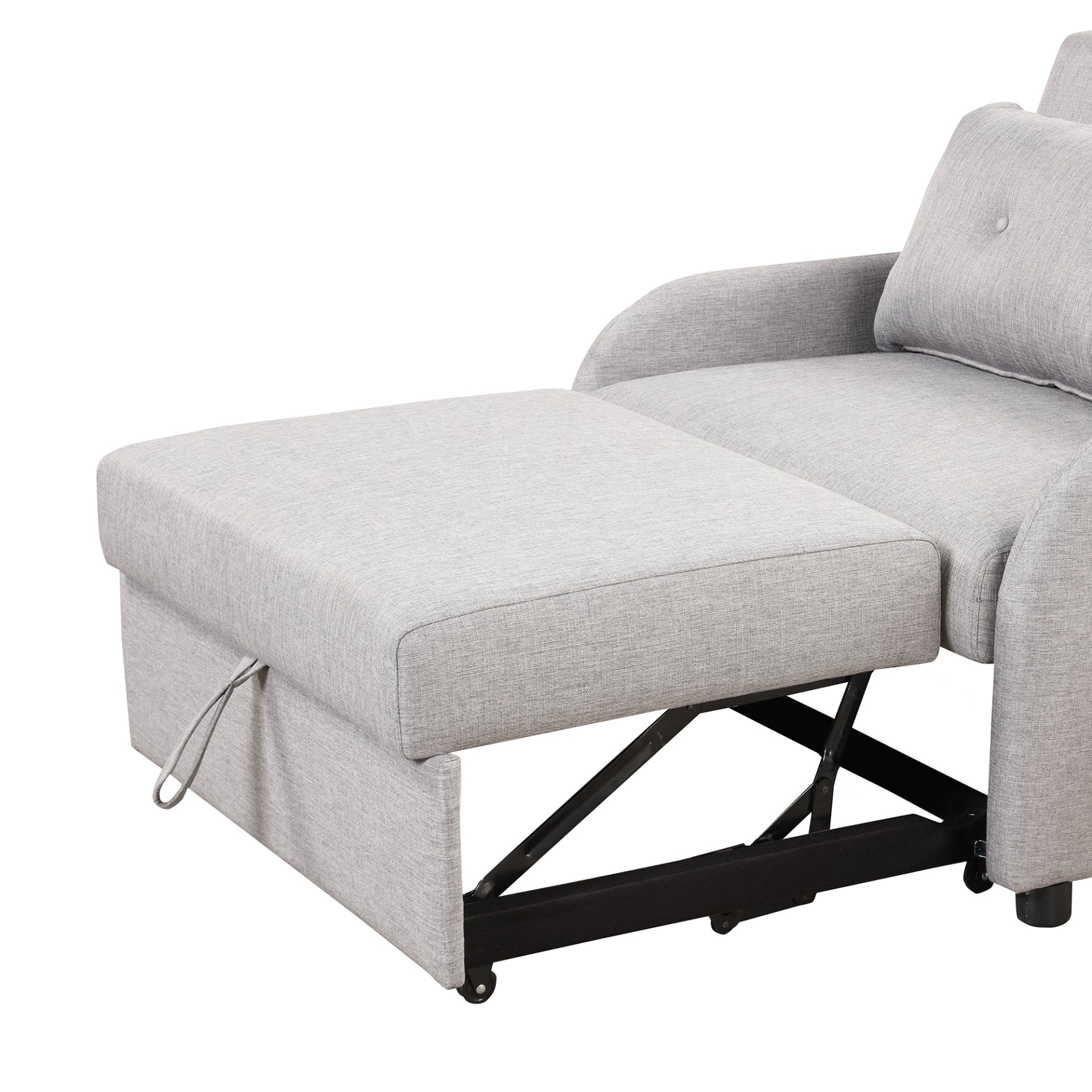 3 In 1 Pull Out Sofa Sleeper With Wing Table And USB Charge - Gray - Image 21