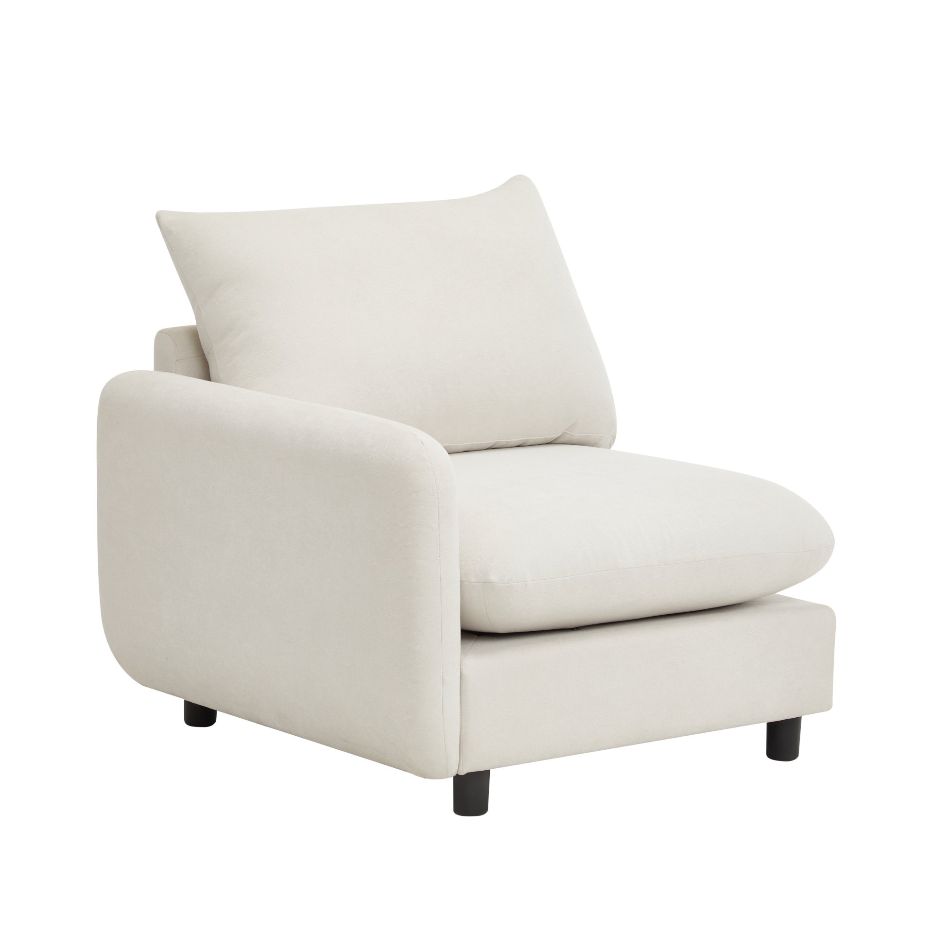 2 Seats Modular Sectional Sofa Corner Chair Sofa Couch - White - Image 11