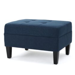 Foot Rest Under Desk Ottoman, Rectangle Foot Stool, Footrest Leg Rest For Sofa, Ottoman Rest Stools For Living Room Entryway - Navy Blue
