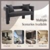 Modern Loveseat Sofa, Comfy Upholstered 2 Seater Sofa, Small Loveseat Accent Couch For Living Bedroom Leisure Areas - Carbon Black - Image 8