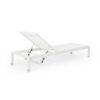 Outdoor Chaise Lounge Chair, Aluminum Adjustable Outside Chair For Pool Patio Beach Yard, All Weather Use UV Resistant 400Lbs Weight Capacity - White - Image 10
