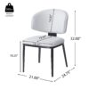 5 Pieces Modern And Metal Dining Set - White / Black / Walnut - Image 9