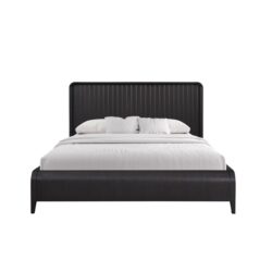 King Waterfall Panel Bed - Black