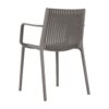 4 Piece Stackable Single Chairs With Vertical Stripe Design For All Weather - Warm Gray - Image 6