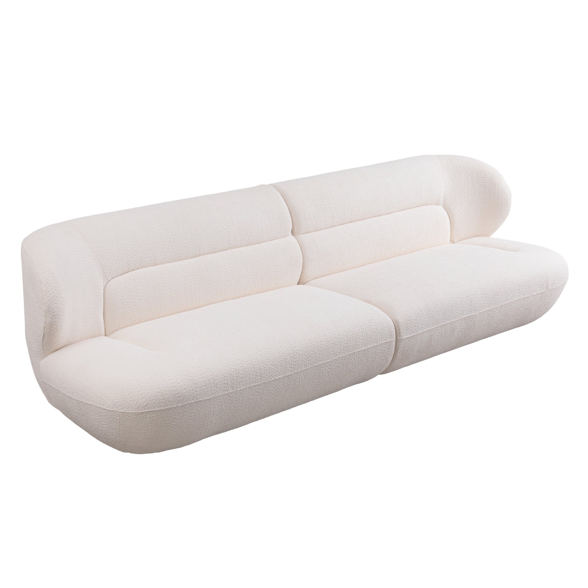 Modern Fashion Yp40116W Circular Curve Design Sofa, 4 Seater For Office & Bedroom - White - Image 16