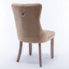 Nikki - Modern, High-End Tufted Solid Wood Contemporary Velvet Upholstered Dining Chair With Wood Legs Nailhead Trim (Set of 2) - Khaki - Image 6