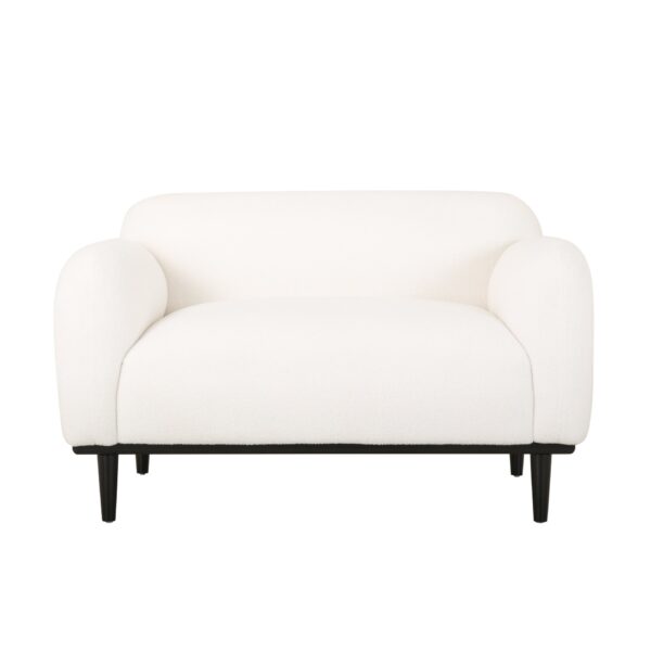Sway - Upholstered Loveseat With Wood Legs And Round Arms - White