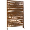 Outdoor & Indoor Metal Privacy Screen 76" H×48" W, Freestanding Decorative Screen For Deck Balcony Patio - Brown - Image 5