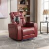 270 Degree Swivel Power Recliner With Tray Table, Phone Holder, Cup Holder, USB Port - Red - Image 10