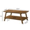Metz - Mid-Century Modern Wood Shelf 3 Piece Coffee Table Set - Walnut - Image 8