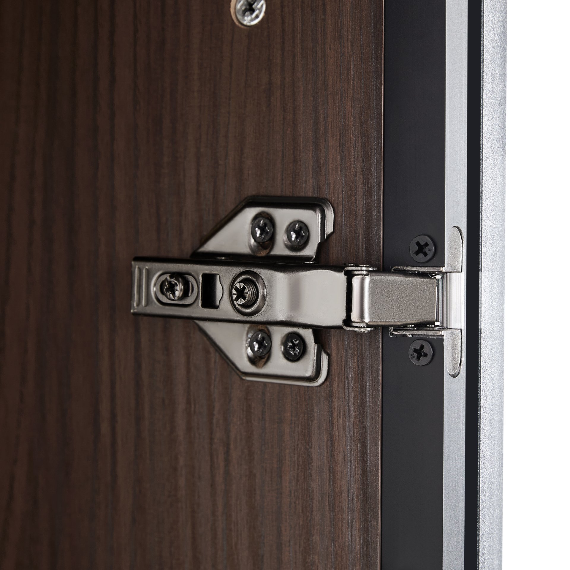 Modern Minimalist Tall Lighted Display Cabinet With Tempered Glass Door - Black / Dark Walnut - Image 19