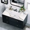 Marble Vanity Top With Undermount Sink And Backsplash, Sintered Stone - Carrara White - Image 5