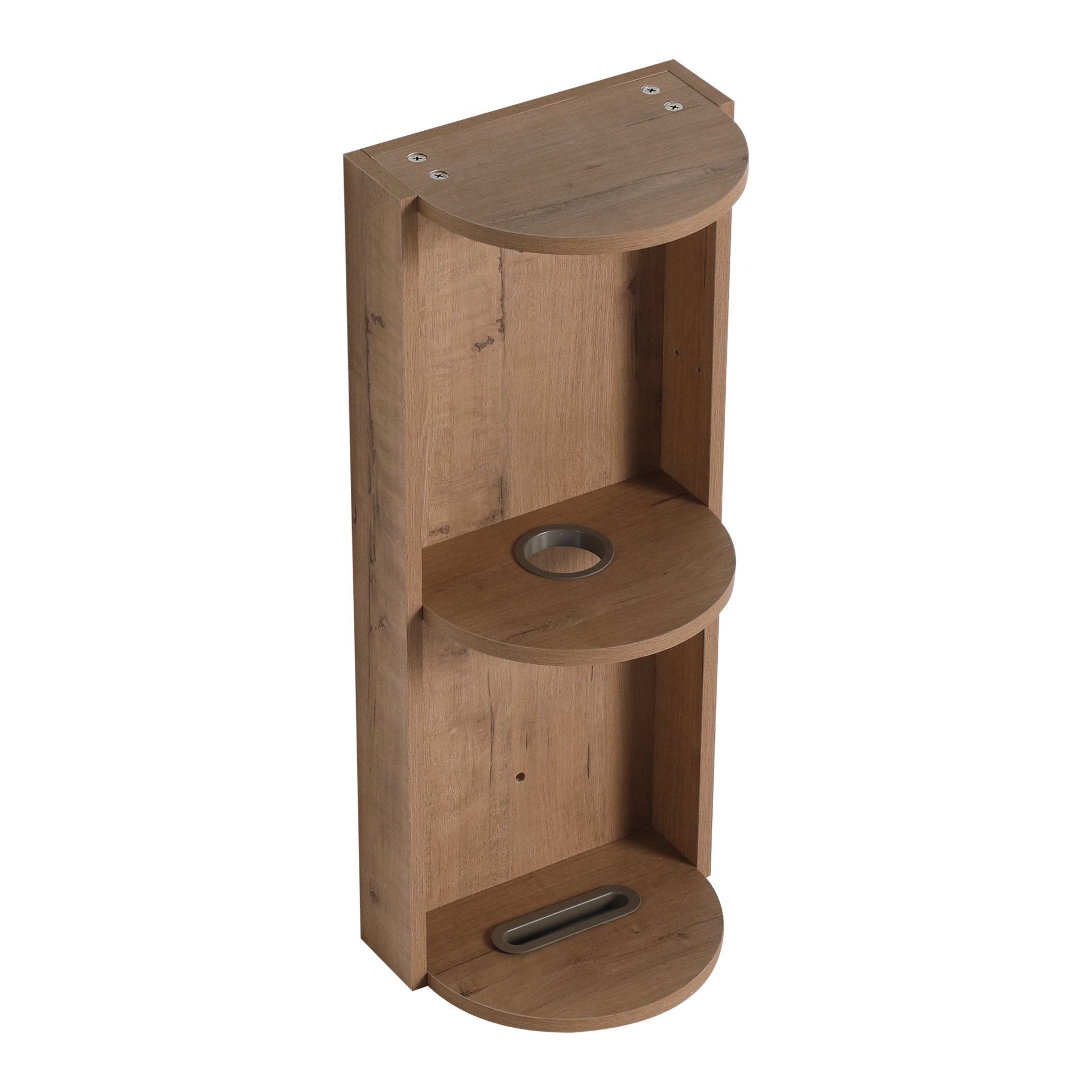 Modern Bathroom Wall Mounted Storage Rack With Floating Design - Imitative Oak - Image 13